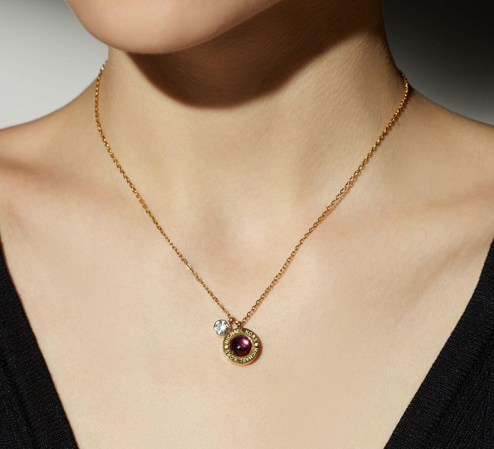 Red Crystal Dew Rose Gold Necklace, making a bold statement in red, this necklace showcases a striking red crystal dew pendant on a rose gold chain, adding a pop of color and vibrancy to your ensemble.