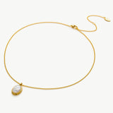 Gold White Agate Pendant Necklace, a symbol of timeless elegance, this necklace features a gold chain adorned with a lustrous white agate pendant, creating a classic and sophisticated accessory for any occasion