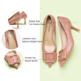 Square Toe Pink Pumps - Chic and Fun Footwear for Ladies