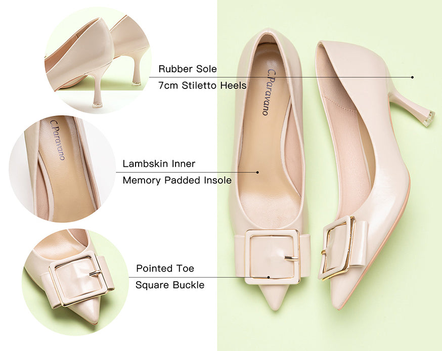 Square Toe White Pumps - Chic Footwear for Ladies