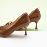 Sophisticated Brown Buckled Pumps for Women