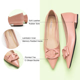 Pink-C-buckle-flat-shoes-for-women