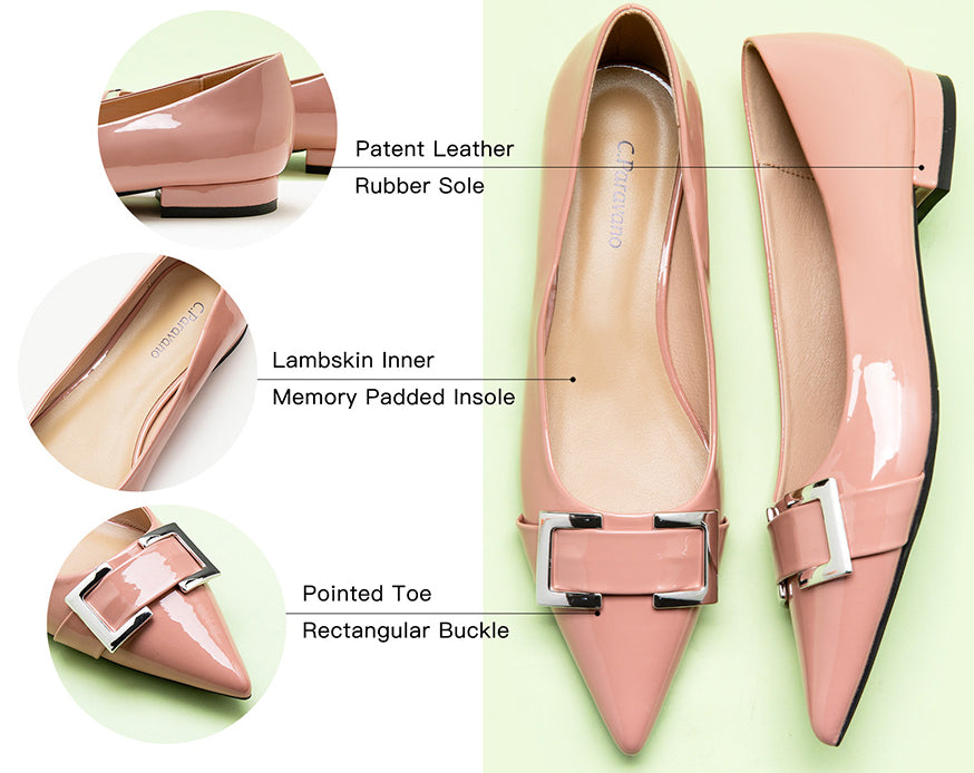 Women_s-Pink-Metal-buckle-flats-perfect-for-any-formal-occasion