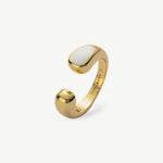 Savi Sculptural Onyx Open Ring in white, a classic and versatile accessory with a touch of timeless beauty