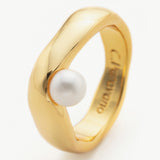 Stacking Ring with a beautiful pearl accent, a symbol of purity and sophistication for a graceful and stylish appearance