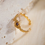 Modern Crystal Charm: Fine Crystal Open Ring, featuring a contemporary design that showcases the beauty of fine crystals