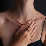 Blue Gemstone Open Ring featuring a captivating pearl, a chic and timeless accessory for a polished look