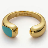 Blue Onyx Open Ring by Savi Sculptural, a bold and eye-catching piece that adds a touch of deep blue glamour