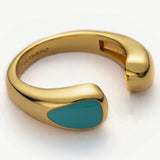 Sculptural Onyx Ring in blue, a design inspired by the serene beauty of the ocean, offering a tranquil and chic style