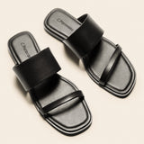 Two Strap Flat Slide Sandals(Jessie)