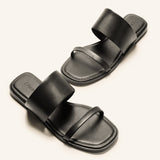Two Strap Flat Slide Sandals(Jessie)