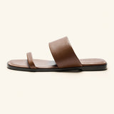 Two Strap Flat Slide Sandals(Jessie)