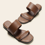 Two Strap Flat Slide Sandals(Jessie)