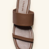 Two Strap Flat Slide Sandals(Jessie)