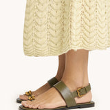 Metal Toe Ring Leather Sandals(Luna)