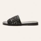 Handwoven Flat Mule Sandals(Deia)