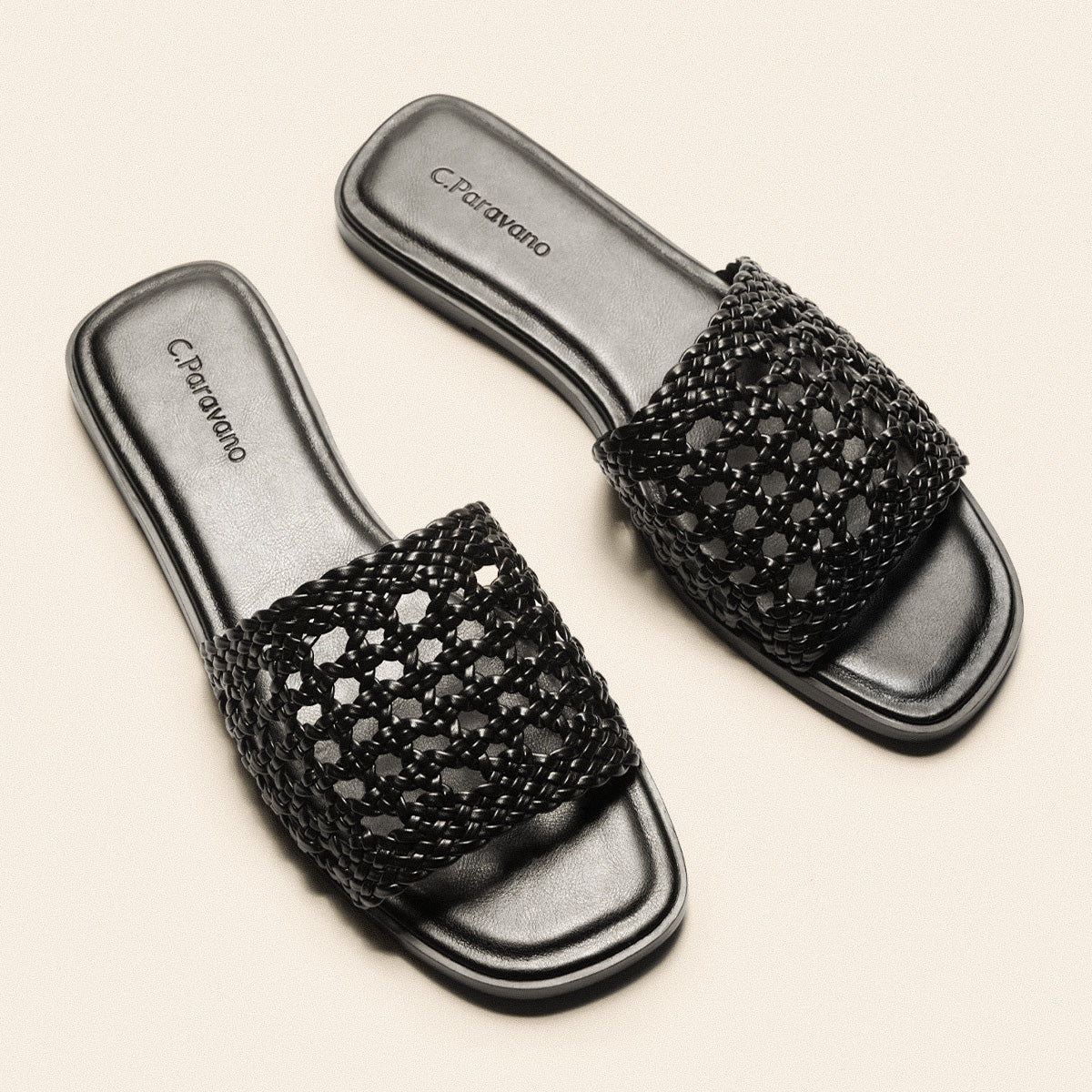 Handwoven Flat Mule Sandals(Deia)