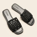 Handwoven Flat Mule Sandals(Deia)