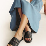 Handwoven Flat Mule Sandals(Deia)