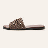 Handwoven Flat Mule Sandals(Deia)