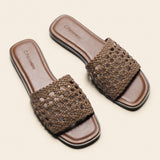 Handwoven Flat Mule Sandals(Deia)