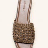 Handwoven Flat Mule Sandals(Deia)