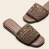 Handwoven Flat Mule Sandals(Deia)