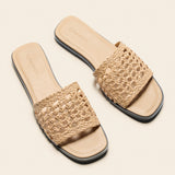 Handwoven Flat Mule Sandals(Deia)