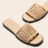 Handwoven Flat Mule Sandals(Deia)