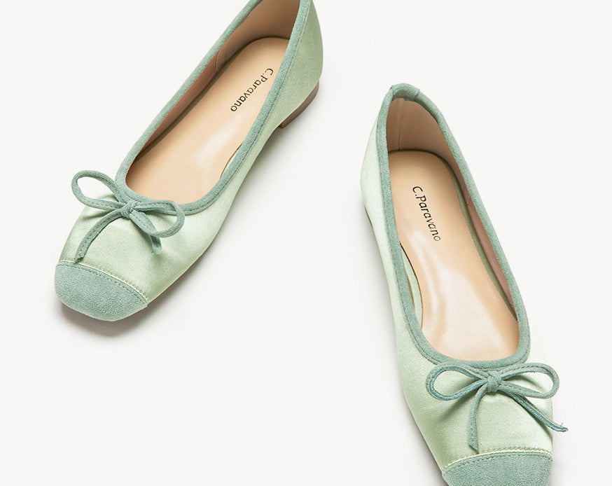 Silky-light-green-ballet-flats-with-a-charming-bowknot-detail_-perfect-for-a-fresh-look.