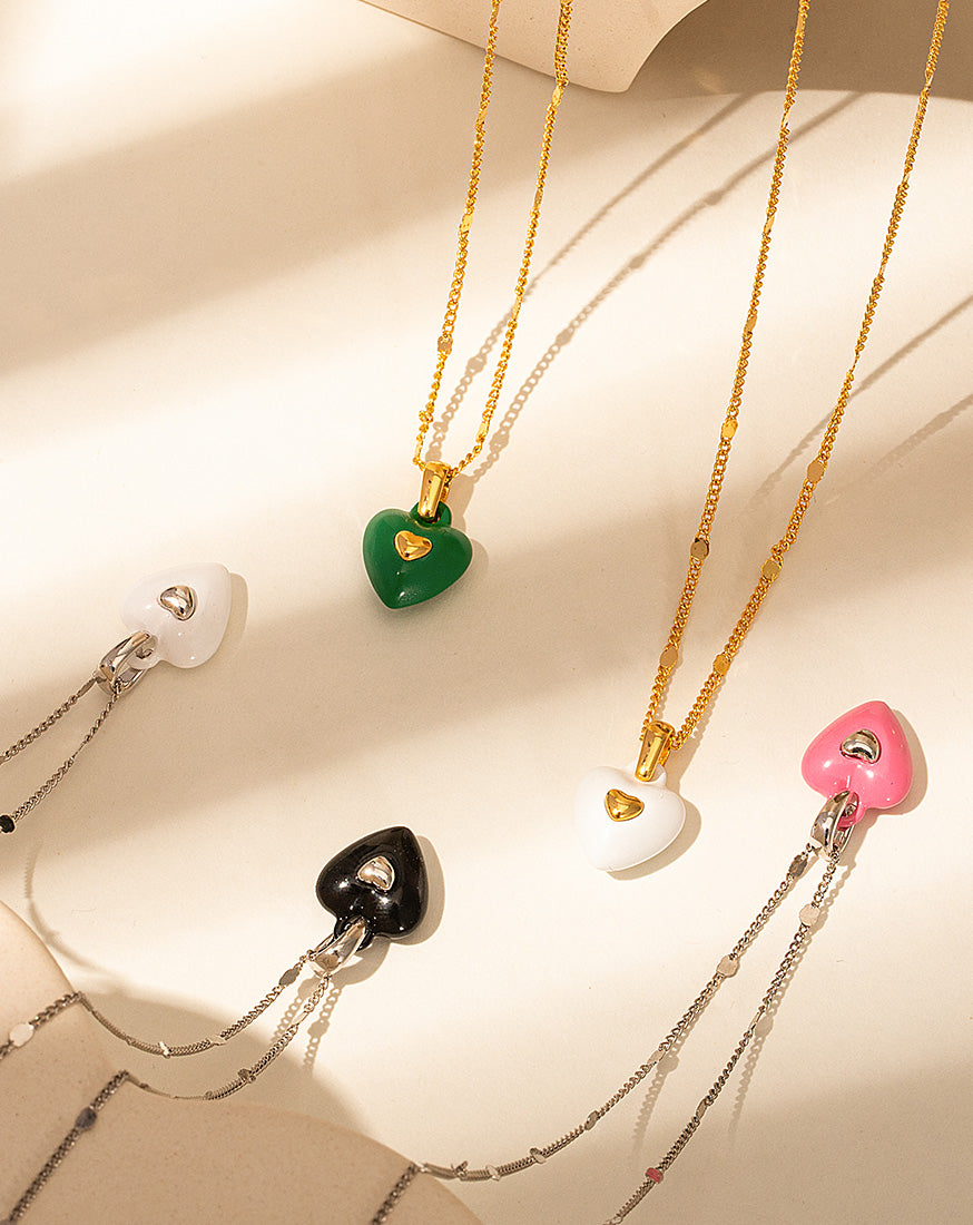 Silver-toned-heart-pendant-necklaces