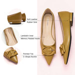 Straw-C-buckle-flat-shoes