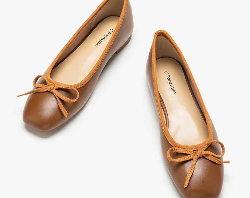 Stylish-brown-ballet-flats-with-a-charming-bowknot-detail_-perfect-for-a-touch-of-sophistication