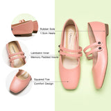     Stylish-pink-double-strap-mary-jane-combining-comfort-and-style-for-a-fashionable-look.