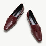 Red platform loafers - with penny strap detail.