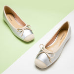 Stylish-silver-bowknot-ballet-flats-featuring-a-soft-suede-toe_-adding-sophistication.