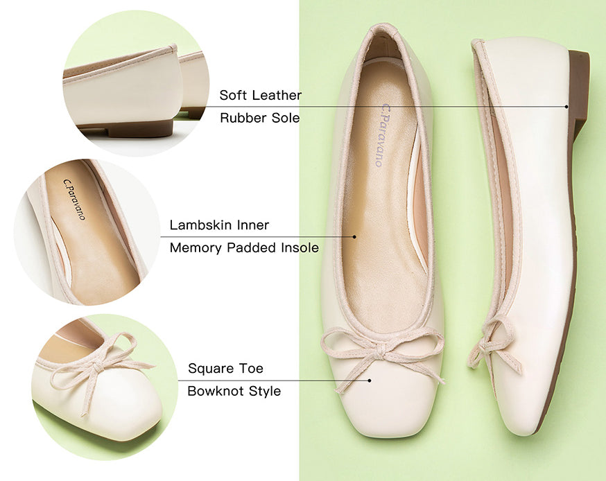 Stylish-white-ballet-flats-enhanced-with-a-beautiful-bowknot-embellishment-for-a-fashionable-appeal.