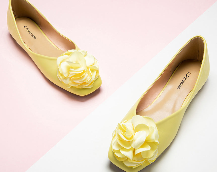Sunshine-inspired-yellow-ballerina-flats-that-exude-positivity-and-charm