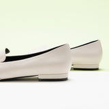 Top view of vibrant white platform shoes