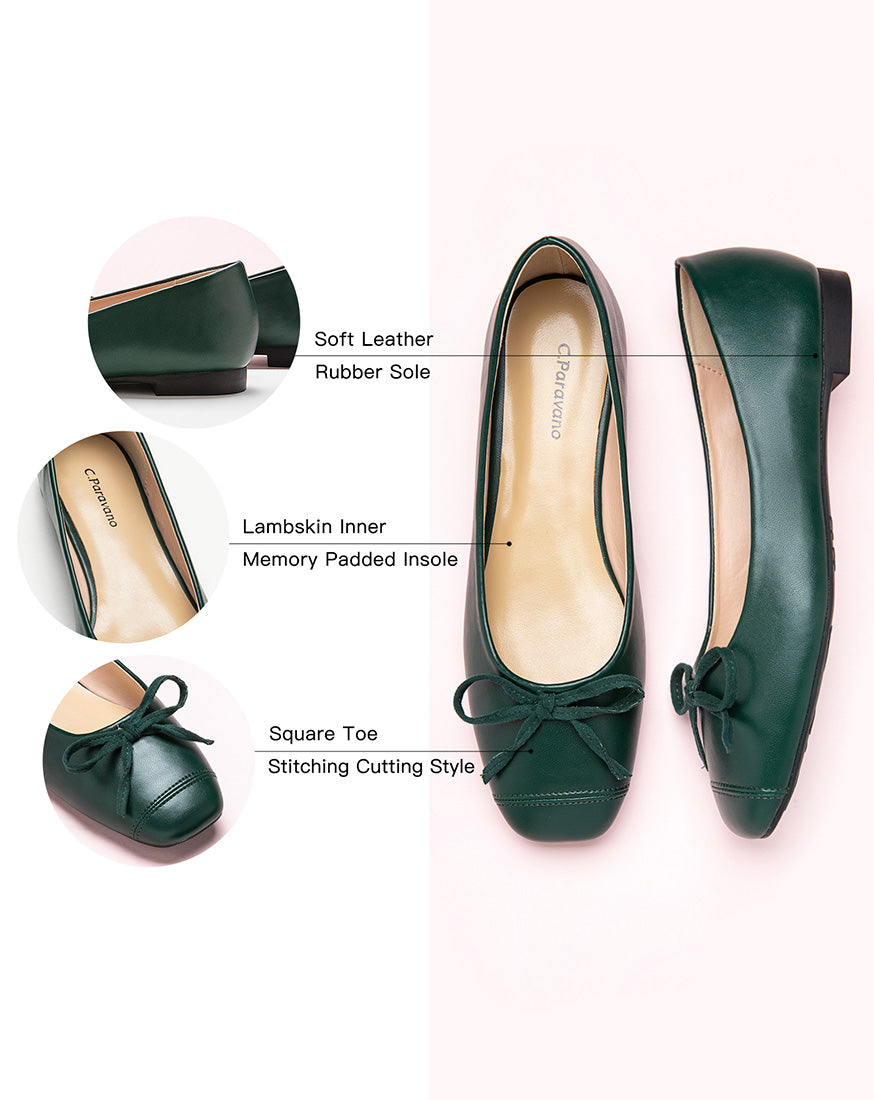 LUNAR. Sea Green Flats / Women Shoes / Leather Flat Shoes / - Etsy Ireland