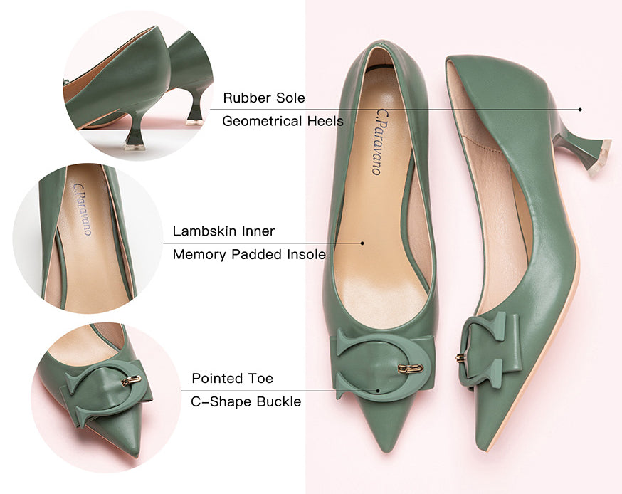 Vibrant-Green-Buckled-Heels-Signature-C-Designer-Footwear