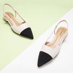White women's slingback flats - versatile footwear for any occasion.
