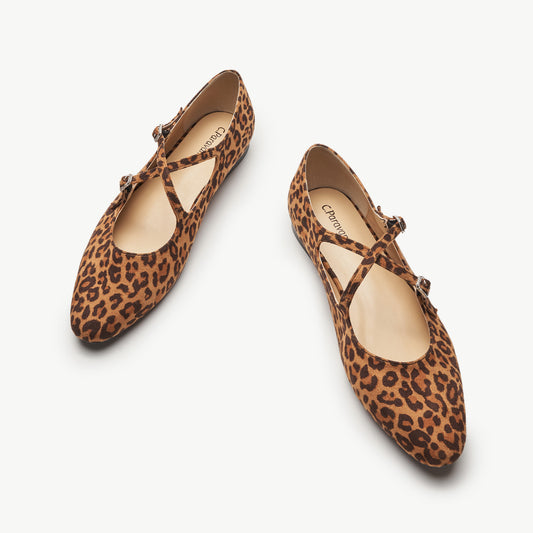 Cross-Strap Mary Jane (Emma)Leopard （SALE）