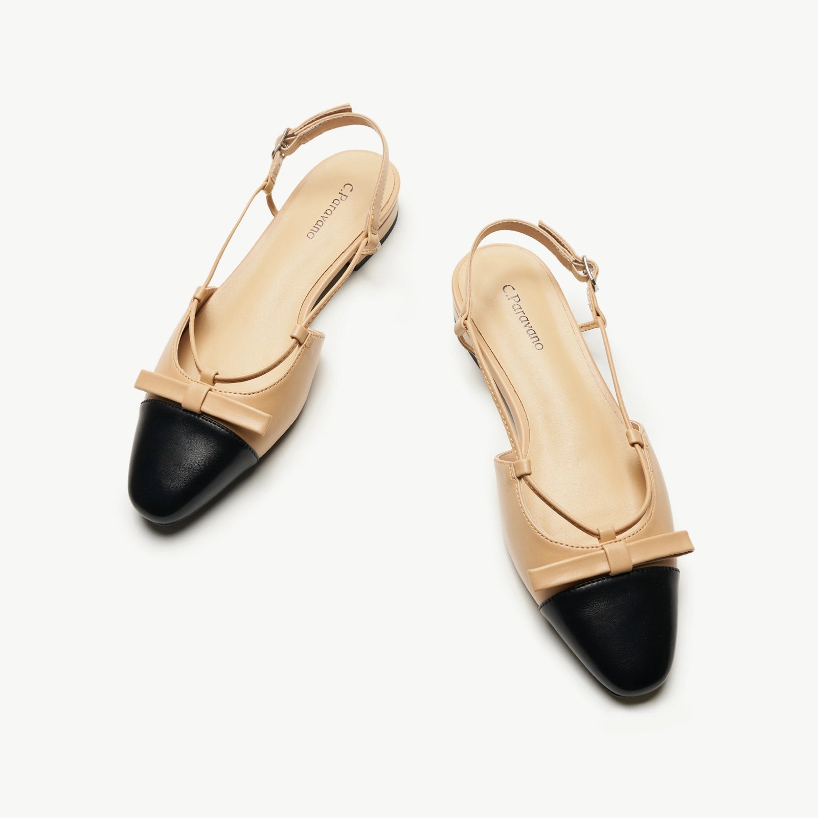 Bow Almond Toe Slingback Flats(Lena F)