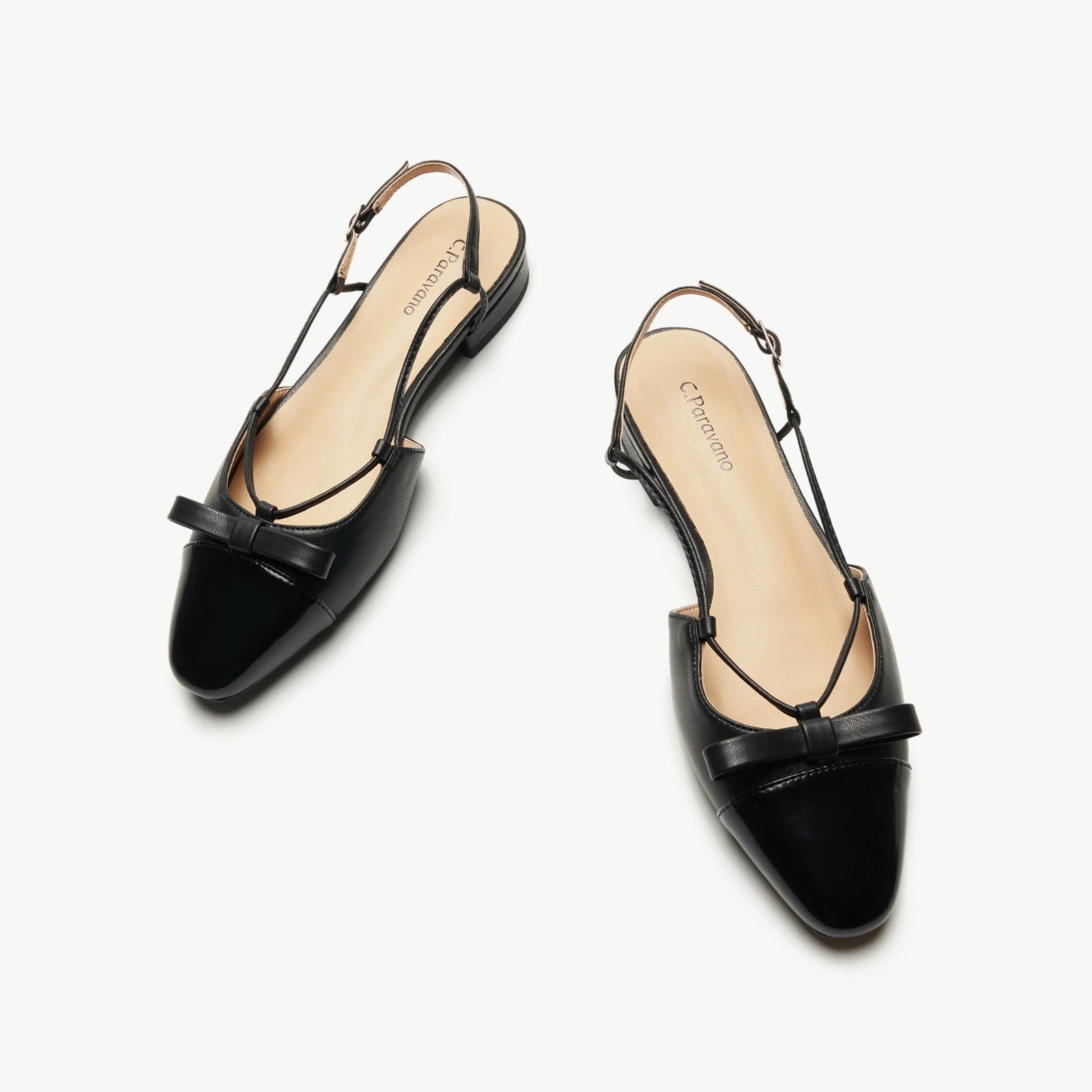 Bow Almond Toe Slingback Flats(Lena F)