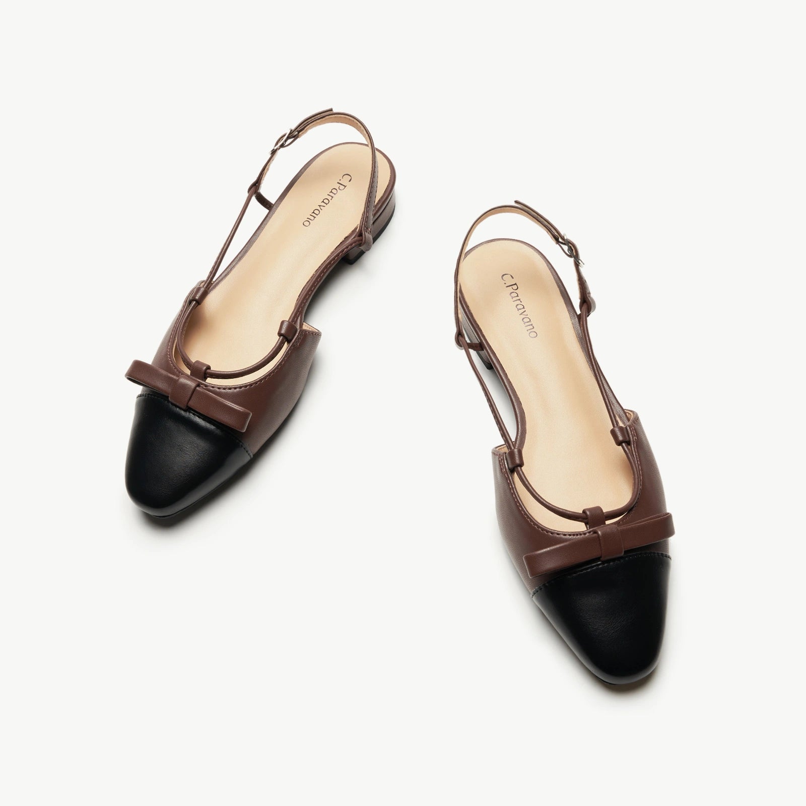 Bow Almond Toe Slingback Flats(Lena F)