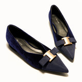 Pointed Toe Metal Tie Flats (Aida)（EU）