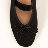 Almond-Toe Ballet Velvet Flats (Liora)