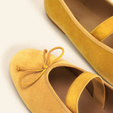 Almond-Toe Ballet Velvet Flats (Liora)