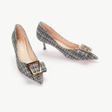 Metal Tie Kitten Heel Pumps (Olivia)